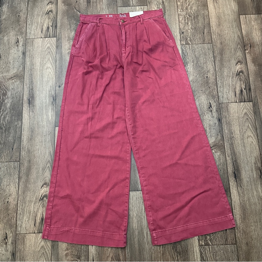 ana High Rise Wide Leg Pants Women’s Size 14 Hawthorne Rose